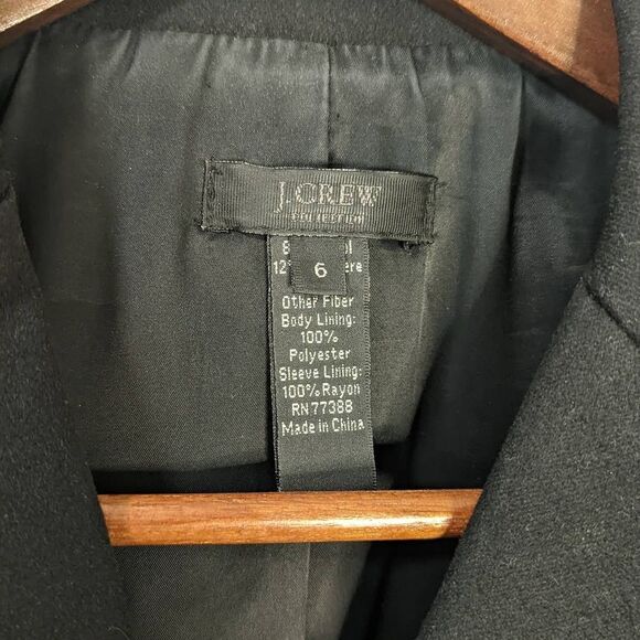 Women's J. Crew Black Blazer Wool Cashmere Blend - Picture 6 of 12